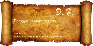 Dinga Henrietta névjegykártya